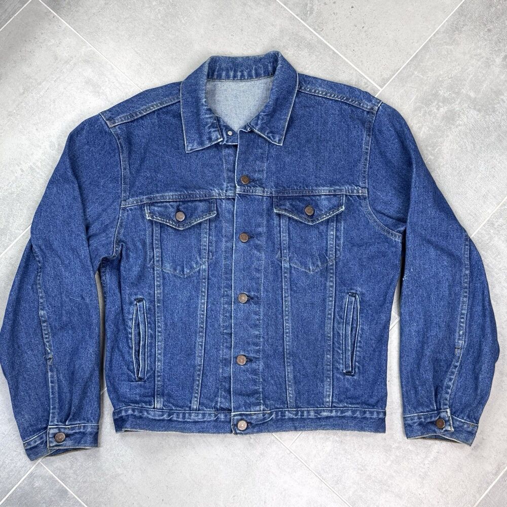 Vintage Bristol Blues Denim Jean Jacket Men's L USA 90s Trucker Type 3